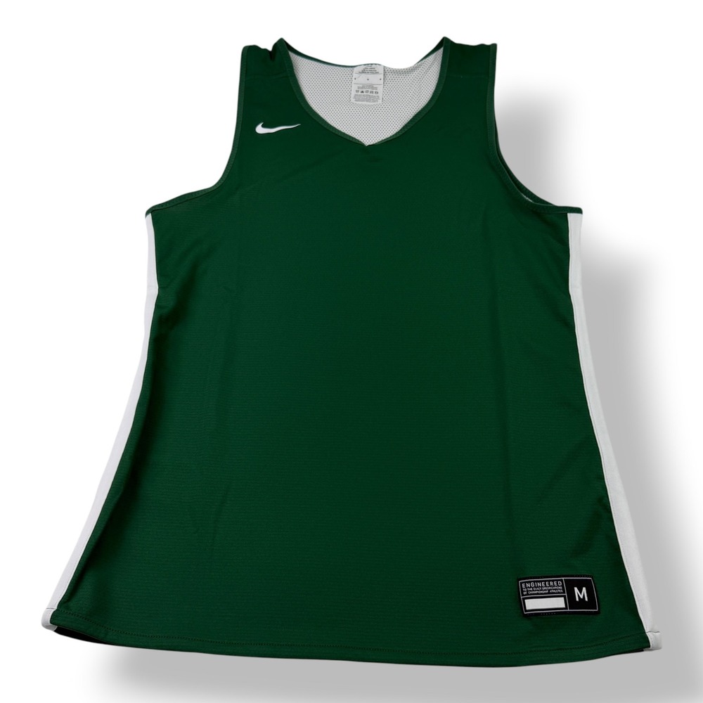 Nike Men's Dark Green and White Basketball Jersey